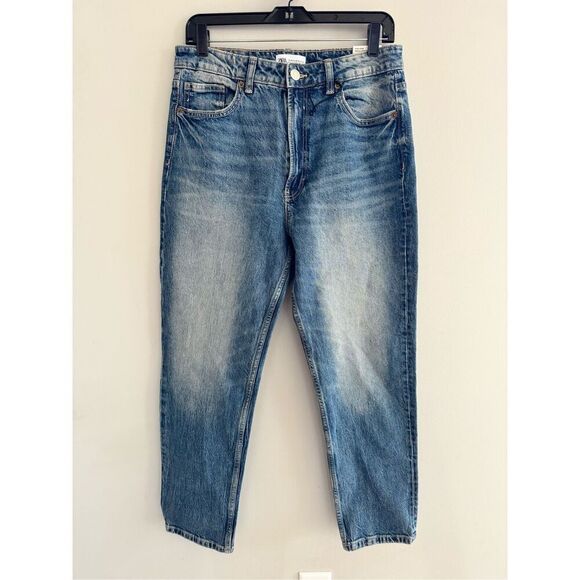 Zara Comfort Mom Fit High-Rise Ankle Length Denim Jeans Women’s 10 - Picture 4 of 12